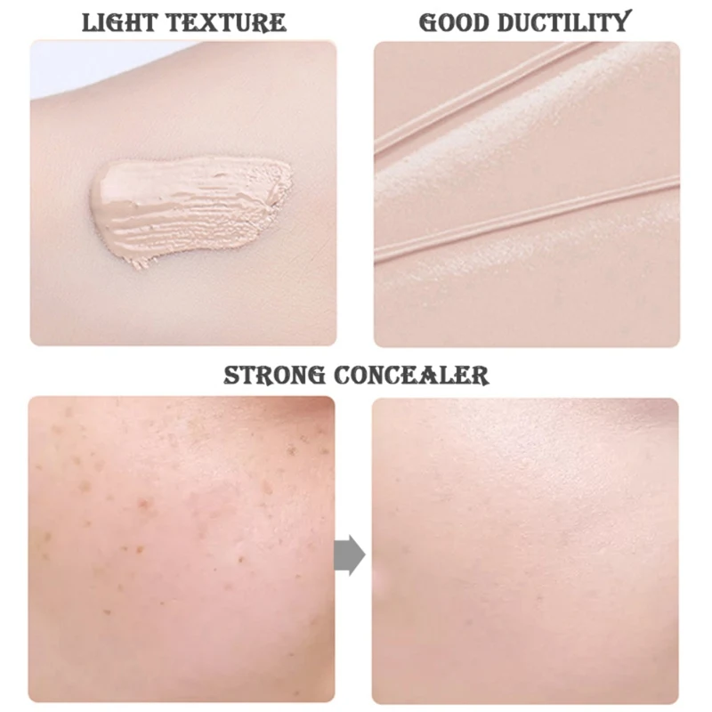 Thin And Light Liquid Foundation Moisturizing Cover Blemishes Even Skin Color Concealer Foundation Cream