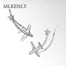 MLKENLY серьги-гвоздики в европейском стиле с золотым и серебряным цирконием, модные женские аксессуары