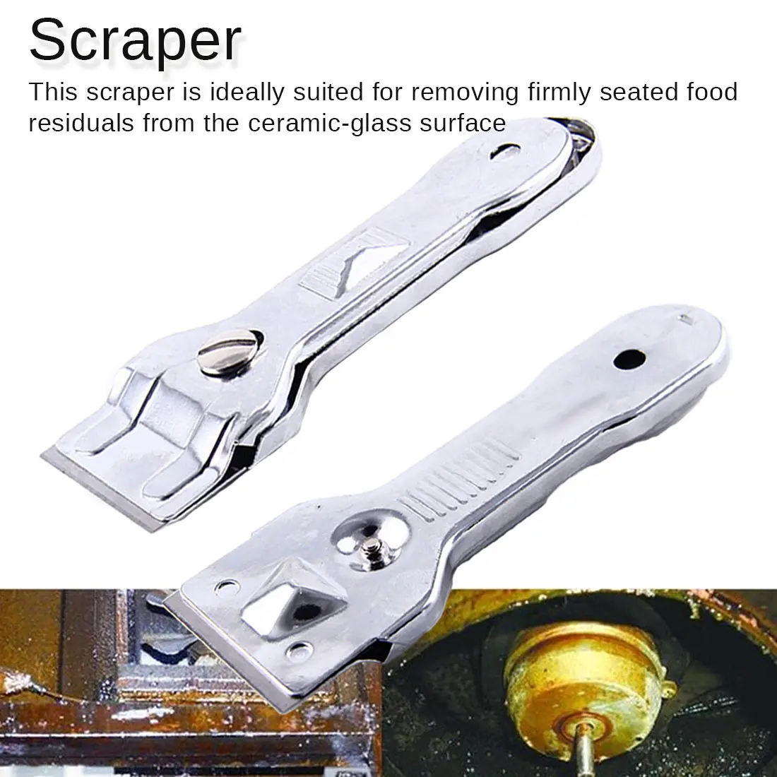 

1Pc Glass Ceramic Hob Scraper Cleaning Tool With Blade For Oven Cooker Cleaning Window Smooth Surface Home Repair