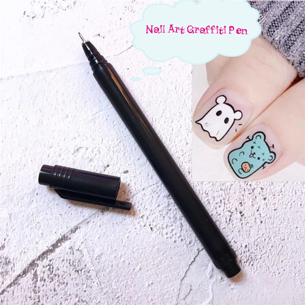 1PC Nail Art Graffiti Pen Waterproof Painting Drawing Liner Brush DIY Flower Pattern Fine Details Manicure Beauty Tools | Красота и