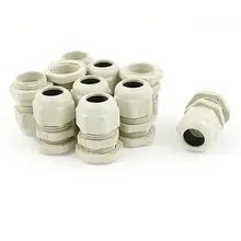 10 штук 10-14 мм Диаметр кабели желез Пластиковые Крепежные соединения разъем PG16 белый