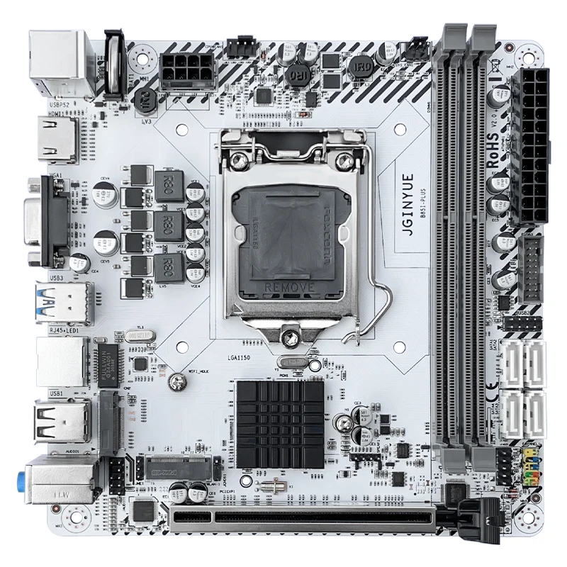 Материнская плата JGINYUE B85 ITX Intel LGA 1150 i3 i5 i7 E3 DDR3 1600 МГц 16 Гб M.2 NVME SATA USB3.0 VGA HDMI Mini-ITX B85I