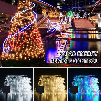 

8Modes 100LED Outdoor String Lights 12M Waterproof Flexible LED Solar Christmas Lights Outdoor Holiday Party Fairy Light Garland