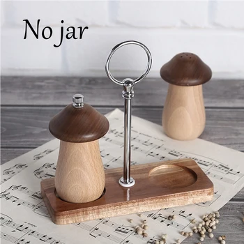 

Wooden Salt and Pepper Shaker Stand Tray Kitchen Storage Holder European Style Restaurant Salt Jar Holder