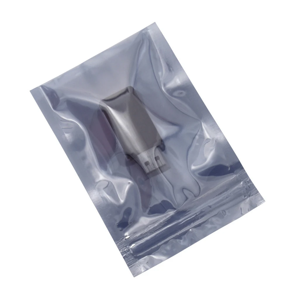 

Flat Self Seal Zip Lock Anti Static Shield Bag Resealable Translucent Gray Clear Ziplock Package Electronic Anti-static Bags