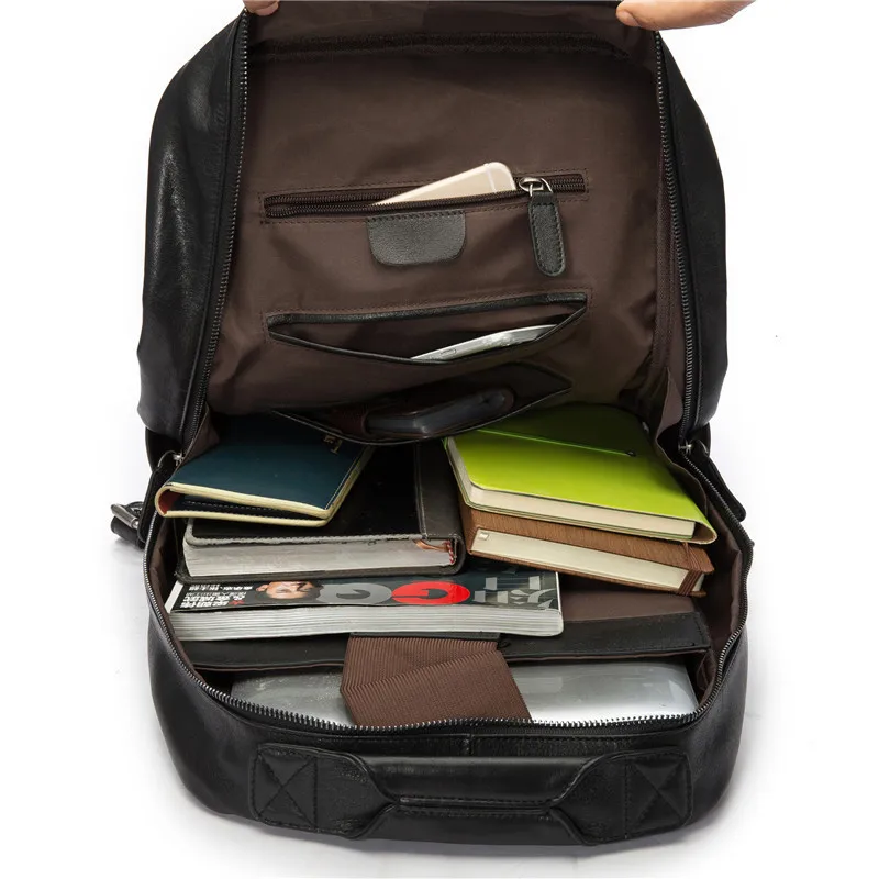 PNDME, повседневный простой мужской женский рюкзак из натуральной кожи, Воловья кожа, большой емкости, дорожная сумка для ноутбука, дизайнерская черная сумка для книг