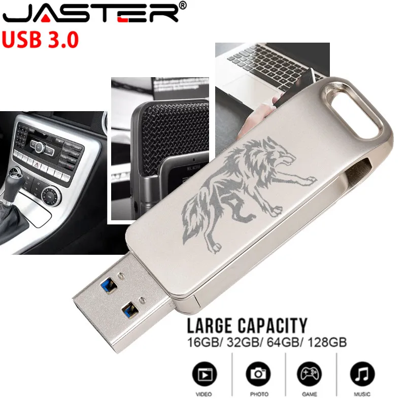 JASTER USB 3,0 флеш мини U диск флэш-накопитель металлическая Флешка высокая скорость 64 ГБ 32 ГБ 16 ГБ 4 ГБ карта памяти, Флеш накопитель реальная емкость