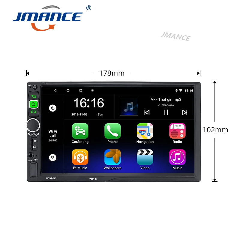 Автомагнитола JMANCE 2Din 7 дюймов Android 8 1 GPS MP5 плеер Bluetooth музыкальная система |