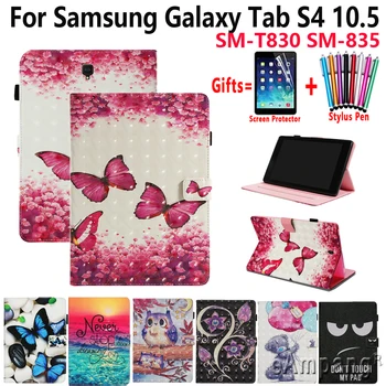 

Case for Samsung Galaxy Tab S4 10.5 SM-T830 SM-T835 Fashion Painted Soft Shockproof Stand Flip Smart Cover Tablet Shell Skin
