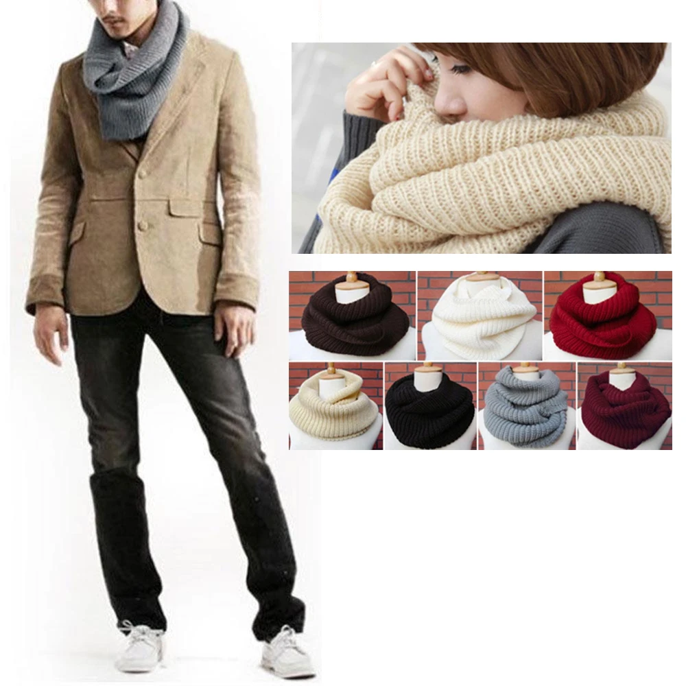Useful Collar Gift Keep Warm 6 Color Knitted Ladies Neck Warmer Ski Circle Ring Scarf Knit Scarf Womens Scarves Fashion