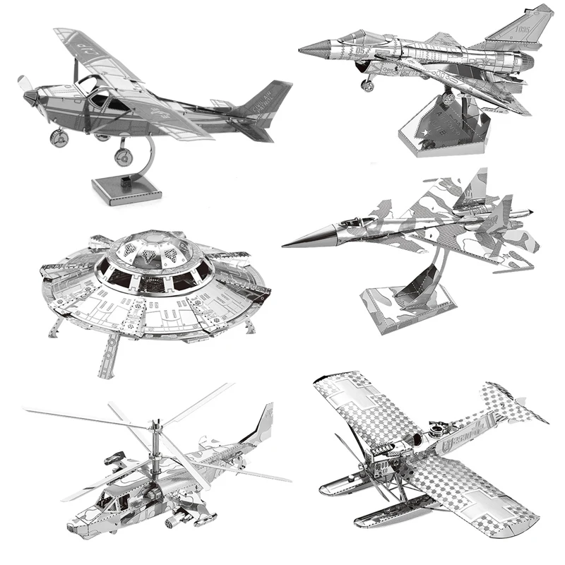 3D мета дешевая Головоломка «Самолет» модель лазерная резка DIY сборка головоломки игрушки Настольный Декор подарки для детей взрослых детей