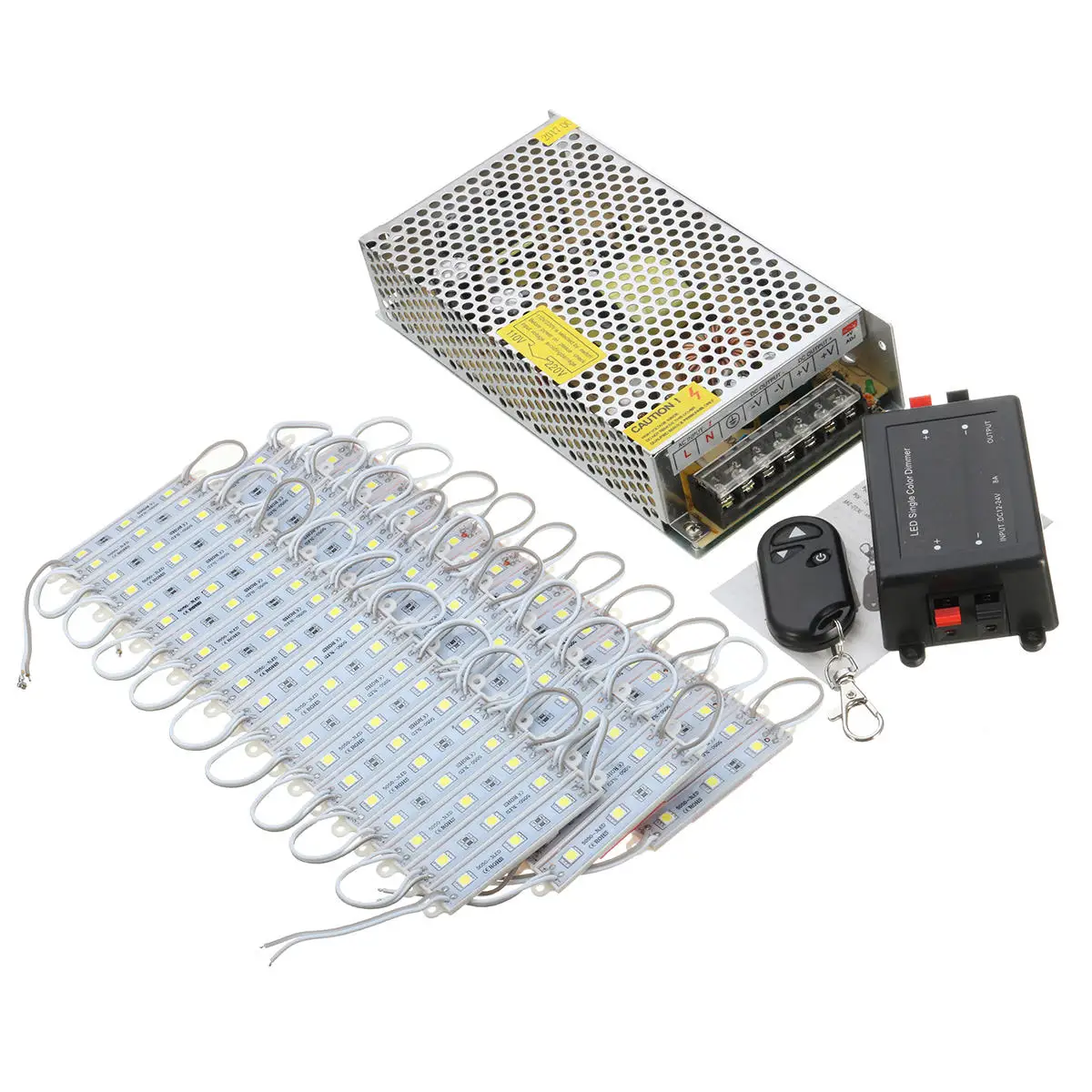 

60PCS 5 Colors SMD5050 LED Module Store Strip Light Front Window Lamp + Power Supply + Remote DC12V