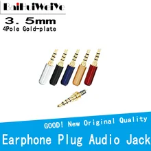 Adaptateur d'écouteurs plaqué or 4 pôles, prise Jack Audio 3.5mm, 5 pièces/lot, haute qualité, pour bricolage, casque stéréo, écouteurs/réparation