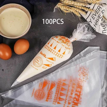 

100pcs Pastry Bags S/M/L Size Disposable Piping Bag Icing Fondant Cake Cream Bag Decorating Pastry Tip Tool for Baking