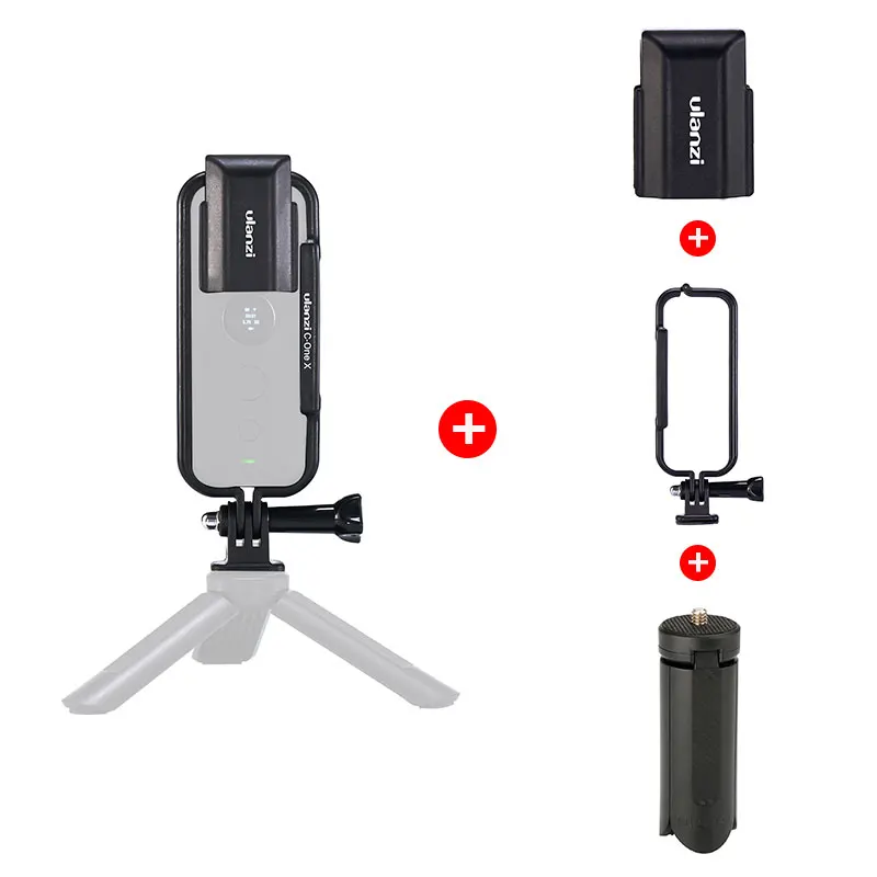 Ulanzi пластиковый защитный чехол рамка для Insta 360 One X корпус оболочки с крышкой объектива камеры комплект адаптеров для экшн-камеры - Цвет: Черный цвет