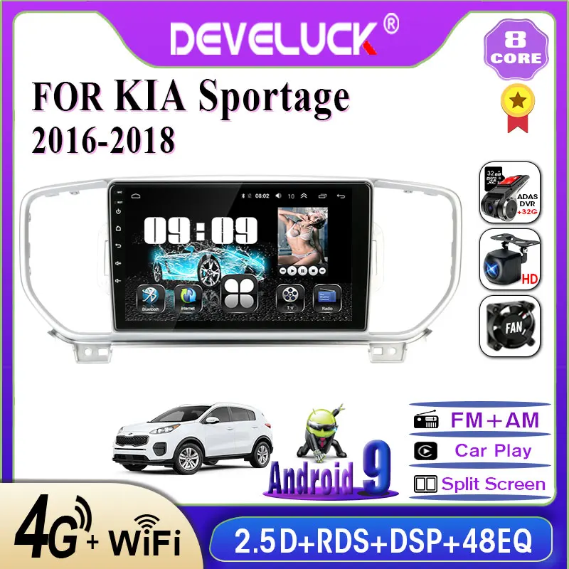 

Develuck 2 din Android car Radio multimedia Player For KIA Sportage 4 2016 2017 2018 Auto 2din stereo DVD GPS Navigation 4G+64G