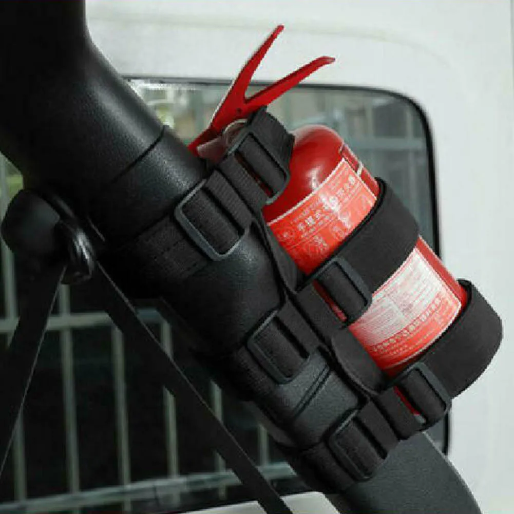 rosso supporto per cinghia regolabile per roll bar supporto per fissaggio per auto estintore per auto Cinghia per estintore 