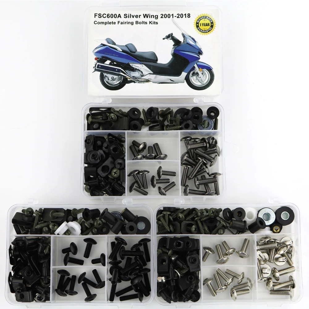 

For Honda FSC600A Silver Wing 2001-2018 Motorcycle Cowling Full Fairing Bolts Kit Speed Nuts Clips Screws Steel