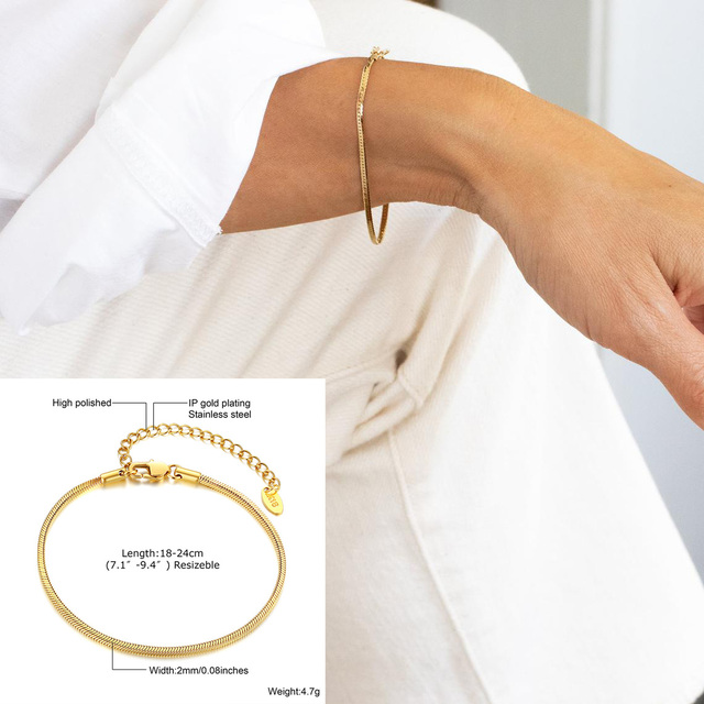Twist Rope Chain Bracelet for Women Stainless Steel Bracelets Female Wrist Adjustable Length Party Layering Jewelry
