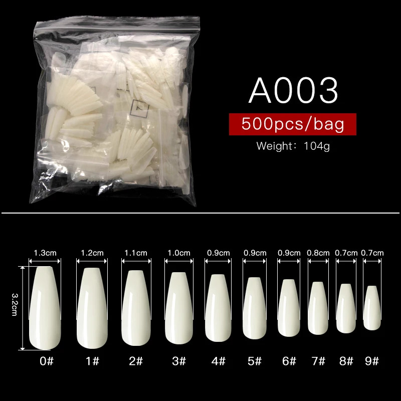 AAQ01882 500/120/100/50/20 шт./пакет острым каблуком, акриловые накладные ногти натуральное прозрачное полное покрытие короткие Типсы для ногтей миндаля искусственный фа - Цвет: AAQ01882