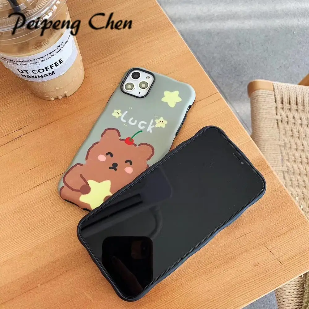 Милый чехол с мультяшным животным медведем для iPhone XR 11 Pro XS Max X 7 8 6 S простой