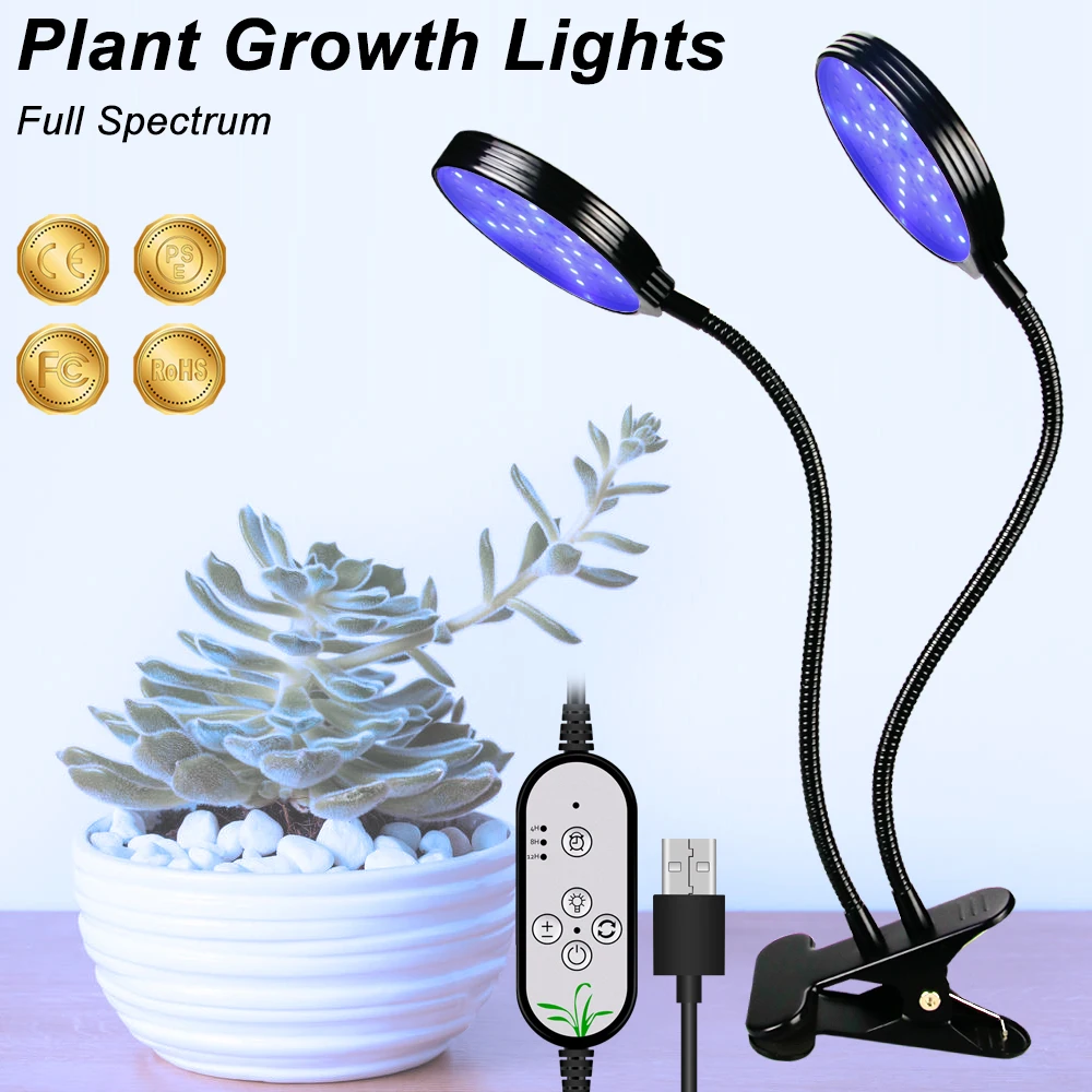 

WENNI USB LED Plant Growth Light 5V Hydroponic LED Full Spectrum Grow Light Waterproof Phyto Lamp Indoor Growing Lamps Dimmable