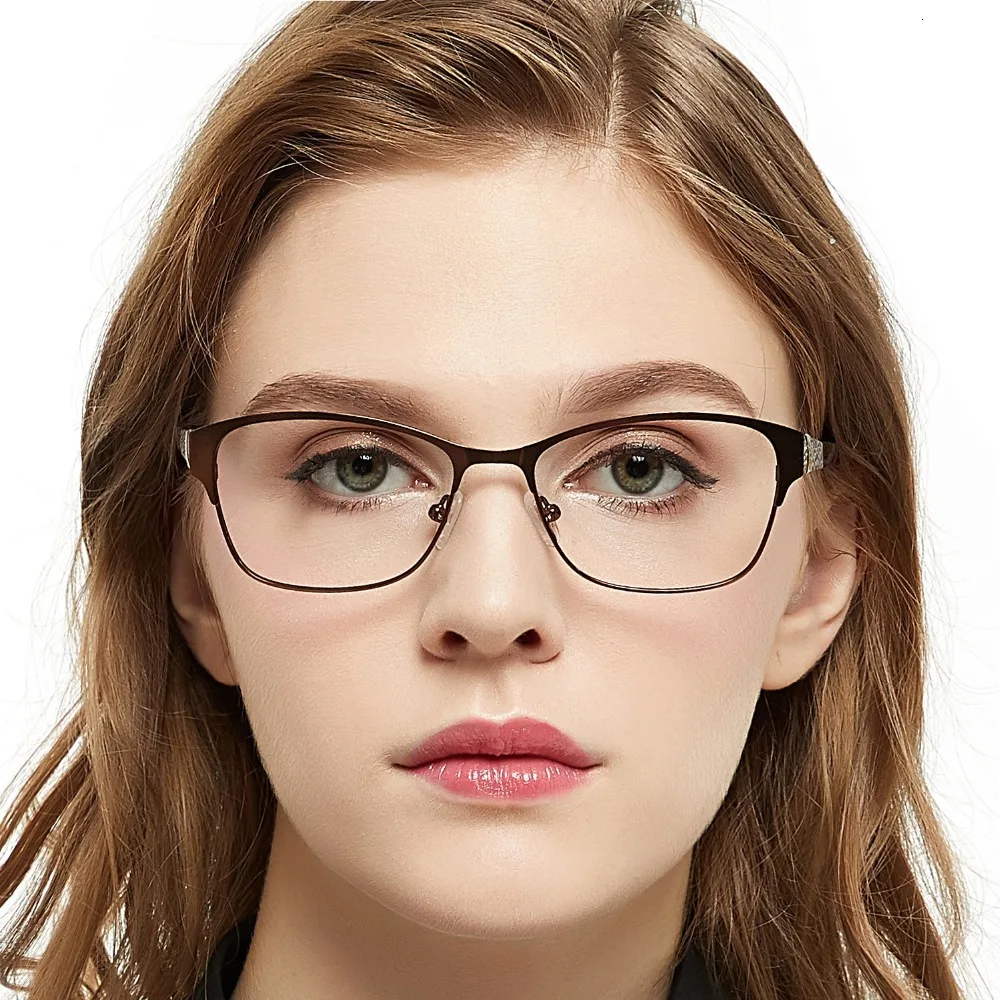 Асферические женские металлические очки, оправа, модные ультралегкие готовые очки для близорукости, стразы, ультралегкие OCCI CHIARI BONEZ