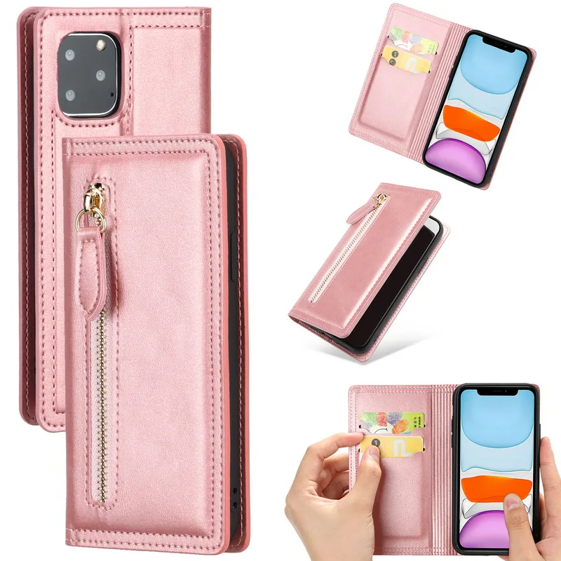Модный кожаный флип-чехол на молнии для iPhone 11 Pro Max XS MAX X XR XS 8 7 6s 6 10 Plus кожаный держатель для карт кошелек чехол для телефона