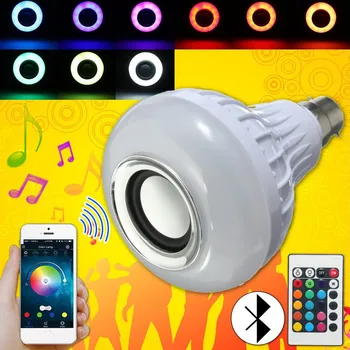 

12W B22 LED RGB bluetooth Speaker Bulb Wireless Music Playing Light Lamp with Remote Controller AC100-240V