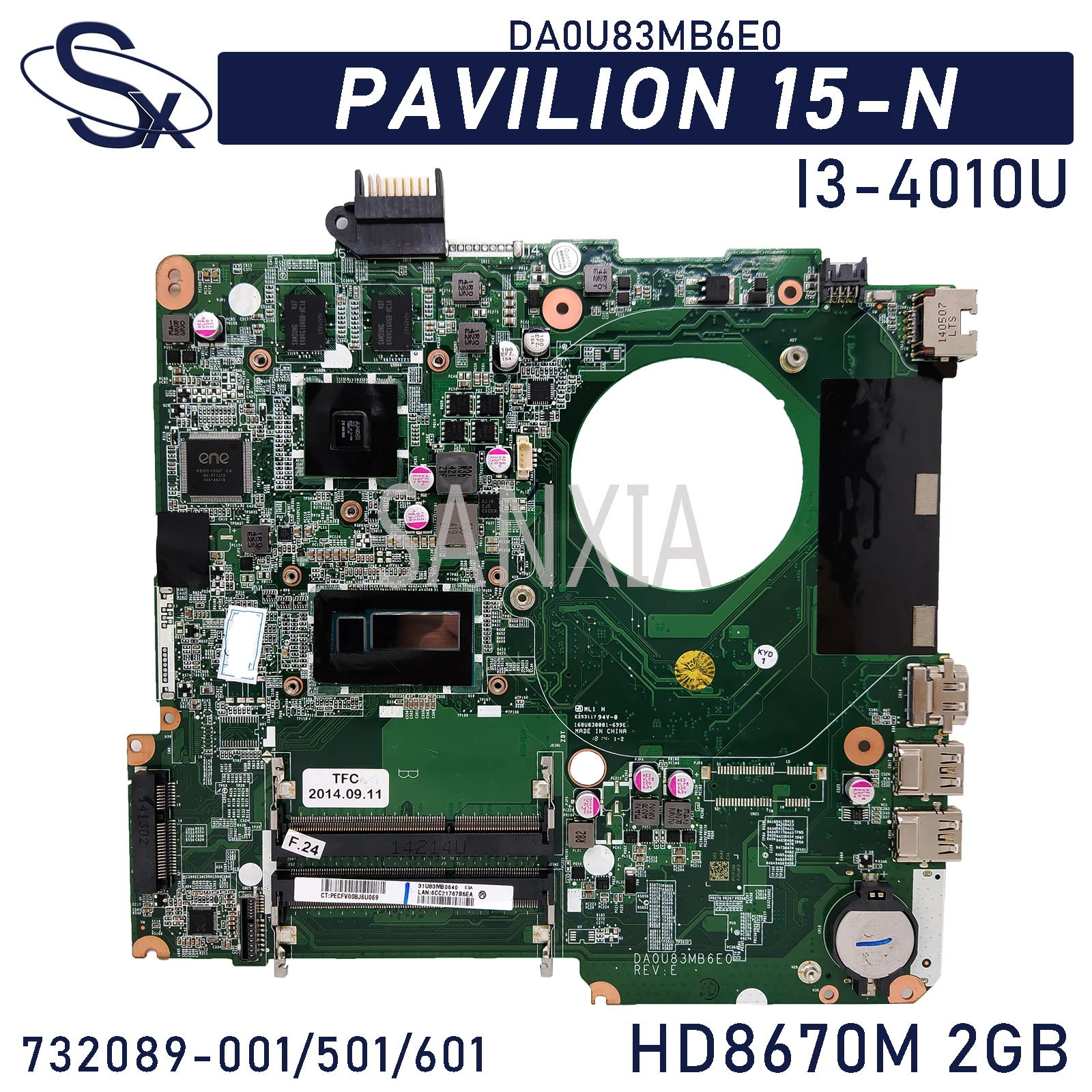 Материнская плата KEFU DA0U83MB6E0 для ноутбука HP Pavilion 15-N оригинальная материнская I3-4005U