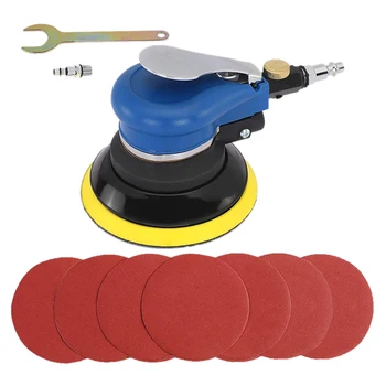 

HLZS-5 Inch Air Ran Orbital Sander 125 mm Dual Action Pneumatic Sander Air Sander & Polisher for Car and Metal