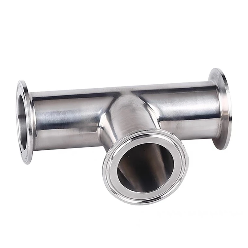 1Pcs 19mm-108mm O/D 304 Stainless Steel Sanitary Ferrule 3 Way Tee Connector Pipe Fitting 1.5"-4" Tri Clamp pipe fitting,water pipe fitting,hose pipe fitting,tee adapter