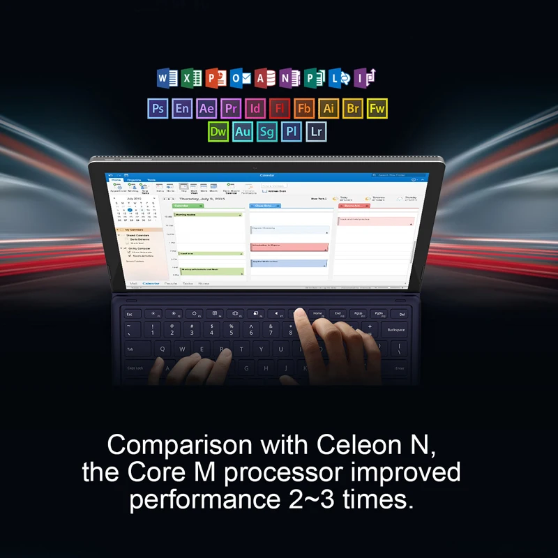 Teclast X6 Pro Tablet Netbook Windows 10 Touch Screen Intel M3-7Y30 8GB RAM 256GB SSD 12.6 Inch 2880*1920 FHD IPS USB3.0