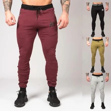 Осенние мужские спортивные штаны хлопковые беговые штаны для бега облегающие фитнес-колготки спортивная одежда мужские брюки для тренировок карманы на молнии