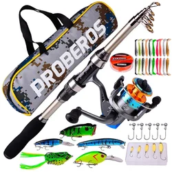 Carbon Fiber Fishing Rod Set with Bait Rotating Reel with Fishing Line Sea Fishing Rod Fishing Gear Storage Bag Combination