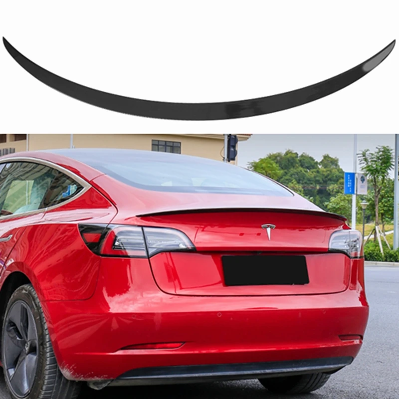 

Spoiler ABS Rear Trunk Spoiler Black Finish For Tesla Model 3 2017 2018 2019 2020