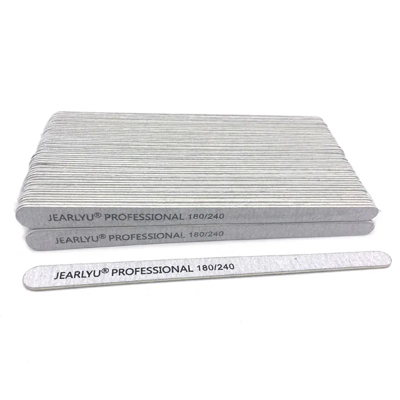 grey 200 шт/лот пилка для ногтей JEARL YU 180/240 гритс брусок для шлифовки блок педикюр Полировка маникюра полировка ногтей инструменты для красоты профессиональный ногтей - Цвет: grey