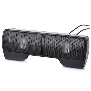 

NEW-Portable Clip-On USB Powered Stereo Speaker Soundbar for Notebook Laptop PC Desktop Tablet