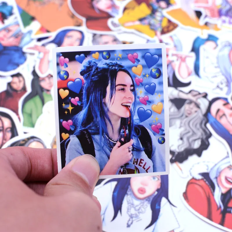 50 шт. Billie Eilish стикер s Pack водонепроницаемый для чемодана «сделай сам» ноутбук гитара скейтборд прекрасный певец стикер с рисунком из мультфильма