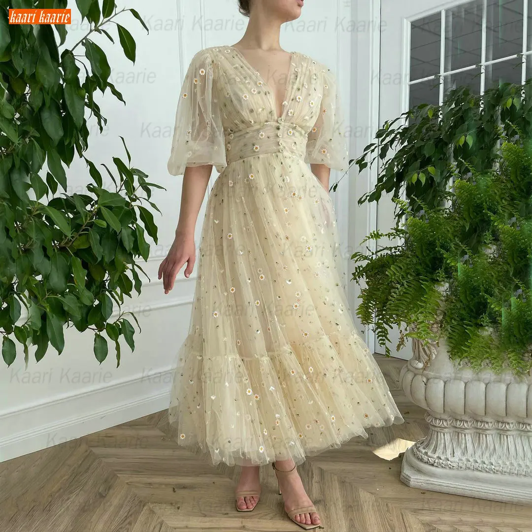 prom & dance dresses Sexy Champagne Prom Dress V Neck 2021 Women Party Gowns A Line Vestidos De Graduación Custom Made Платье Для Свадебной Вечеринки rose gold prom dress