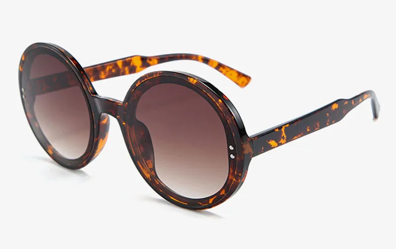 leopard with brown Peekaboo Зеленые Круглые Солнцезащитные очки женские черные леопардовые уф400 ретро очки большие солнцезащитные очки для женщин Лето - Цвет линз: leopard with brown