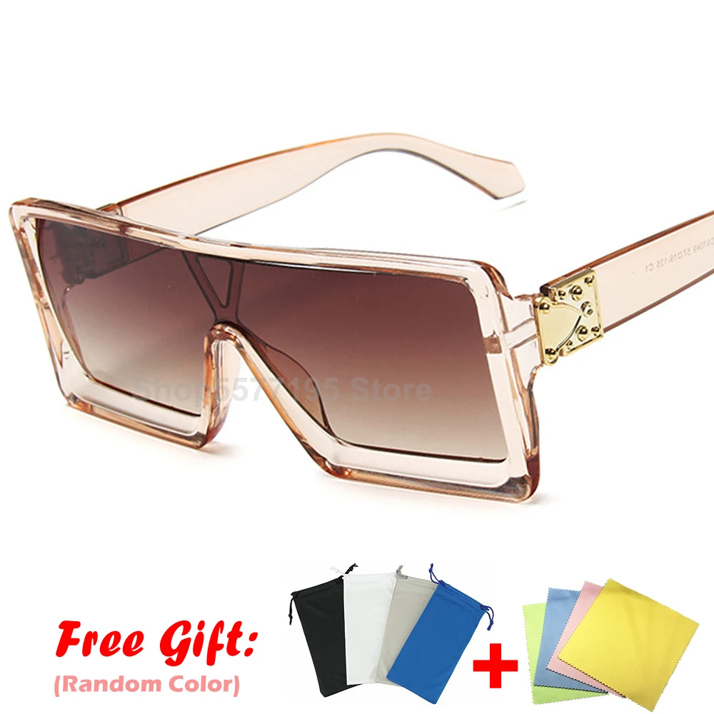

Oversized Women Sunglasses Brand Designer Vintage Black Square Sun Glasses Luxury Trend Glasses Unisex Big Eyewear 2020