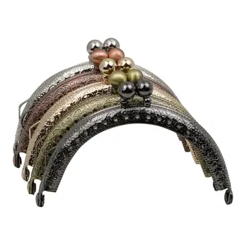 

HAOFA 8.5cm Accessories for Bags Arc Pattern Metal Purse Frame Tow Ball Kiss Clasp Pures Frame Water Droplet handle