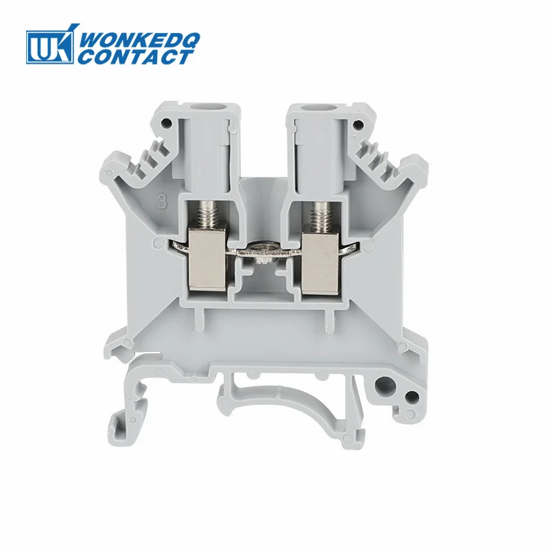 UK3N UK3 Multi-Color Screw Feed-through Terminal Block Din Rail Universal Plug Connductor Wire Electrical Connector UK 3N