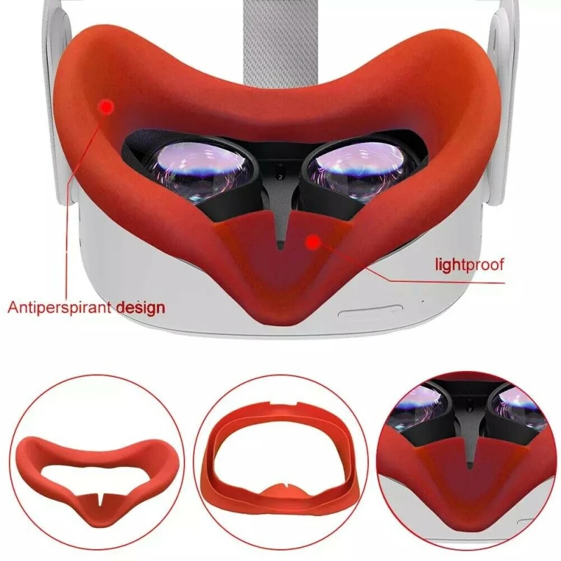 Anti-Sudadera liviana bloqueo cara ojo cubierta almohadilla de reemplazo de silicona ojo máscara para Oculus búsqueda 2 VR gafas Unisex venta al por mayor