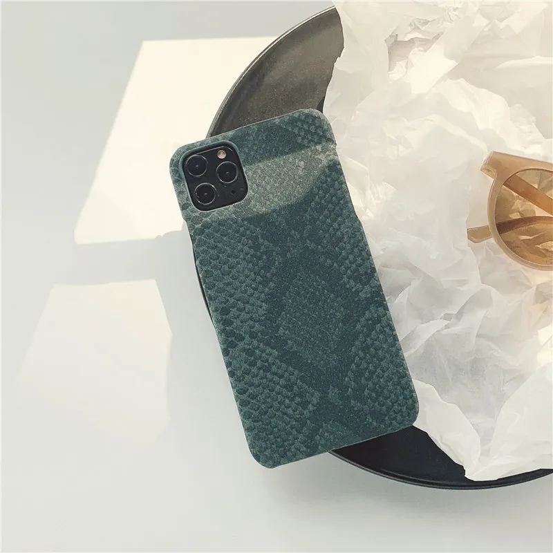 Темно-зеленый чехол для телефона из искусственной кожи для iPhone11 11pro max X XS чехол для max XR чехол из змеиной кожи s для iPhone 6 6S 7 8 Plus Аксессуары