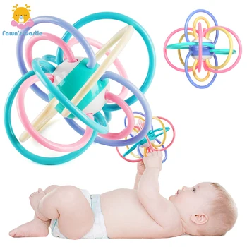 

Baby silicone teether spherical teething toys Baby Sound teether Natural stop Sucking Thumb teether Toy babies