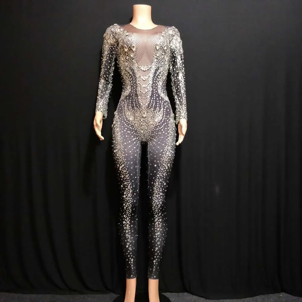 Combinaison De Scène Pailletée – Justaucorps Strass Pour Club, Rave, Drag Queen – Neuf