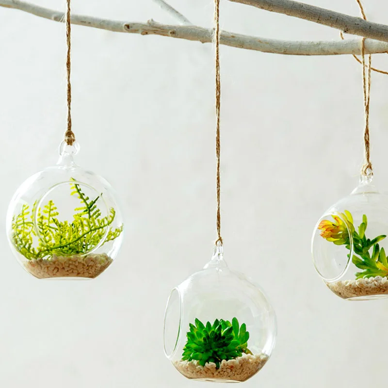 Hanging Tealight Holder Glass Globes Terrarium Wedding Candle Holder