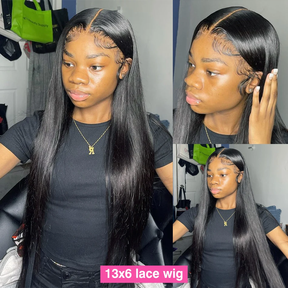 Brazilian Straight 360 Lace Front Human Hair Wig For Women 13x6 13x4 Lace Frontal Wigs Glueless Preplucked 4x4 Closure Wig 180%